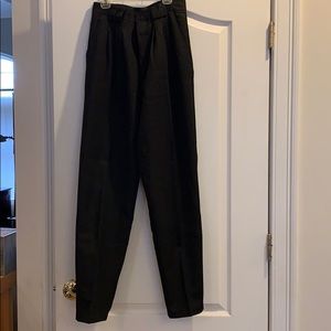 Vintage Black Pleated Polyester Pants Size 10